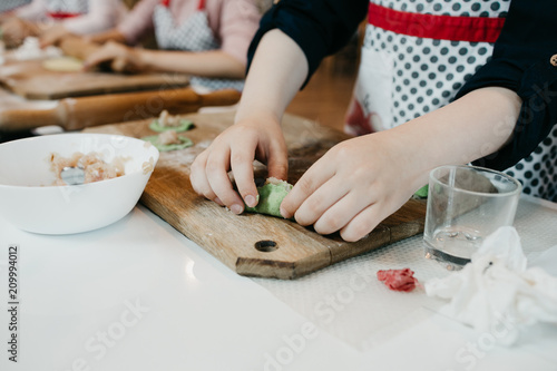 Master class on cooking, pasta, dumplings in a beautiful kitchen for children