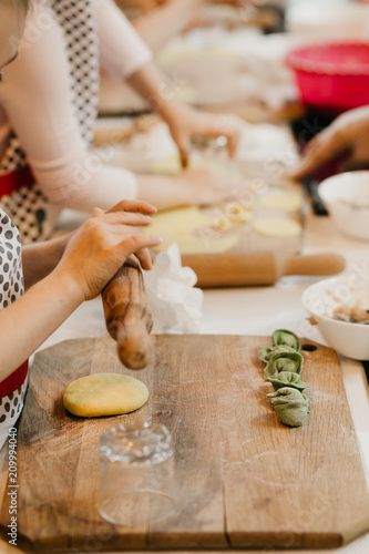 Master class on cooking, pasta, dumplings in a beautiful kitchen for children