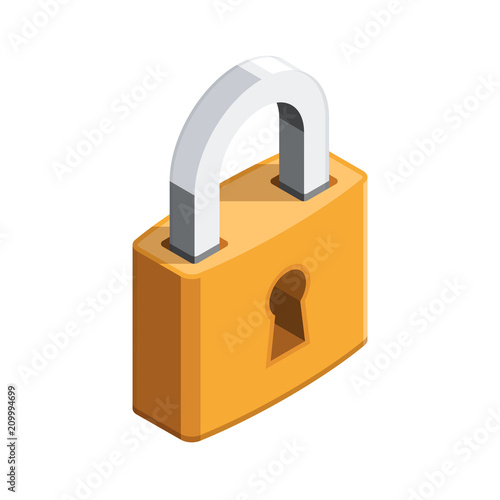 Obraz na płótnie padlock 3D isometric web icon w salonie