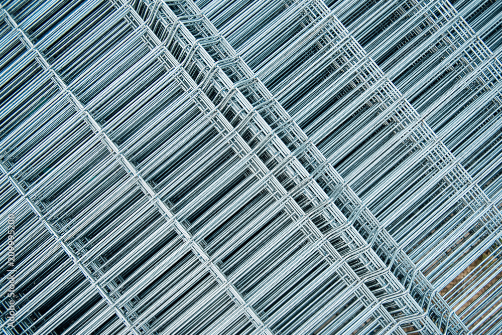 Brilliant polished metal wire mesh, folded into a flat leaf, poured into cold metallic shades. Brilliant polished metal wire mesh, folded into a flat leaf, poured into cold metallic shades.