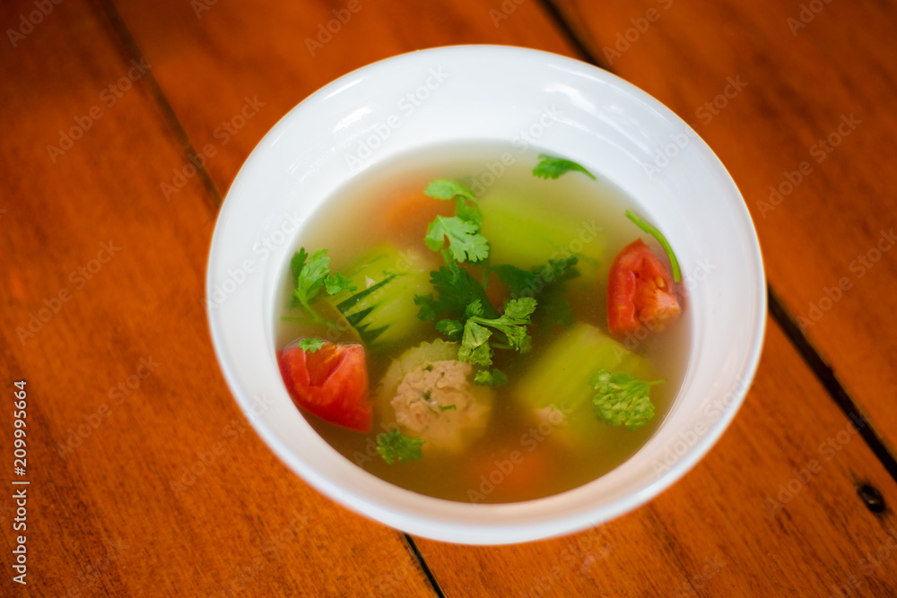 Thai pork stuffed cucumber soup Thai pork stuffed cucumber soup
