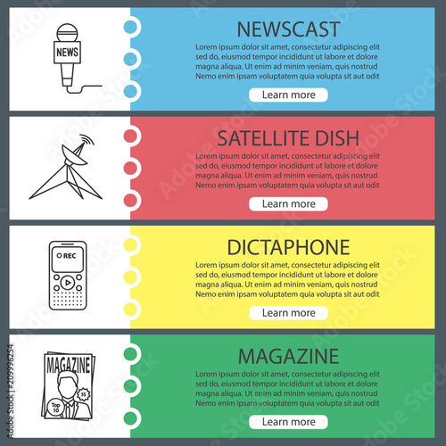 Mass media web banner templates set