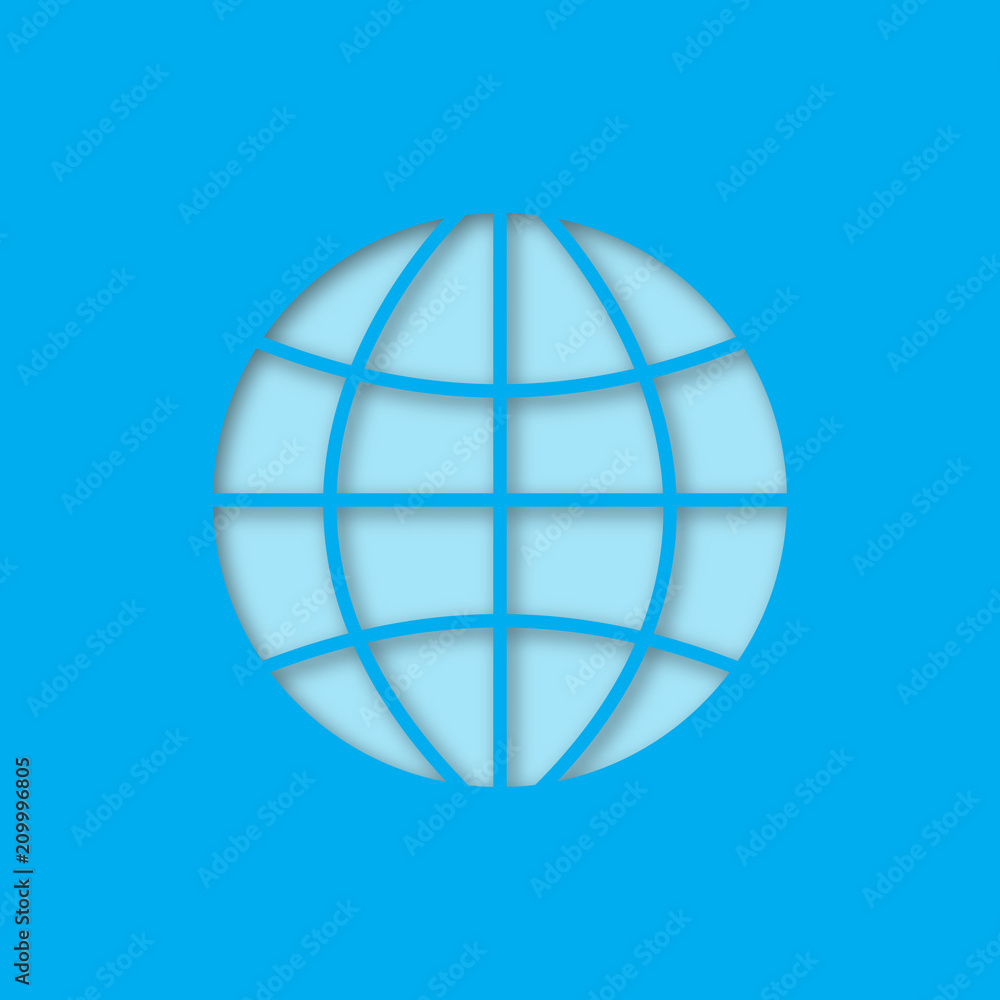 Globe paper cut out icon Globe paper cut out icon