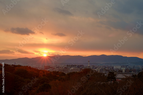 Sunset Kyoto cityscapes