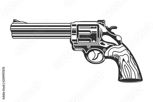 Fototapeta Vintage revolver handgun template