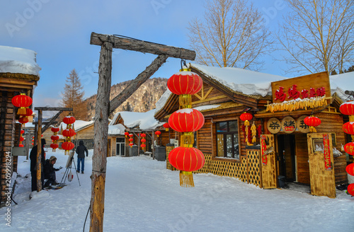 Snow village in Harbin, China photo