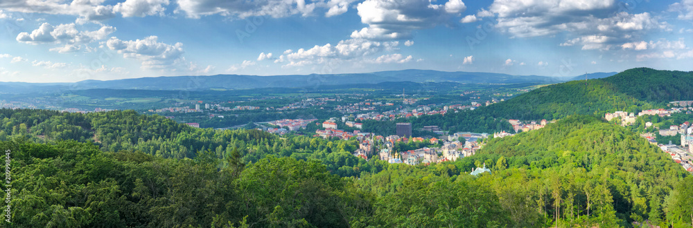 Aerial view of Karlovy Vary, Czech Republic