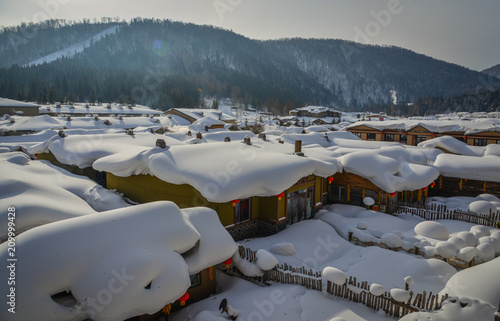 Snow village in Harbin, China photo