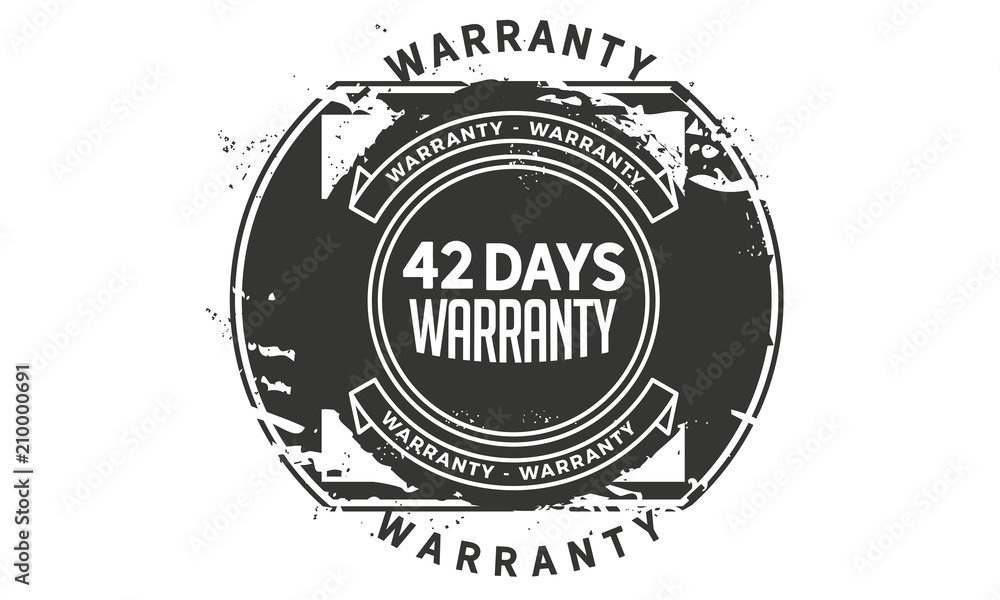 Fototapeta premium 42 days warranty icon vintage rubber stamp guarantee