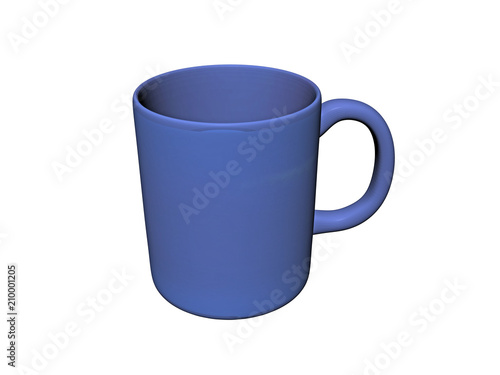 Blaue Tasse mit Henkel