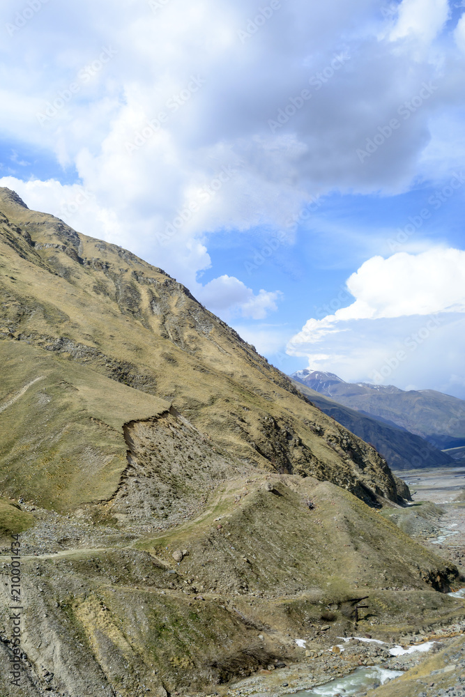 Fototapeta premium View of the mountains of the Greater Caucasus, Georgia. This is the main chain of the Caucasus mountains.
