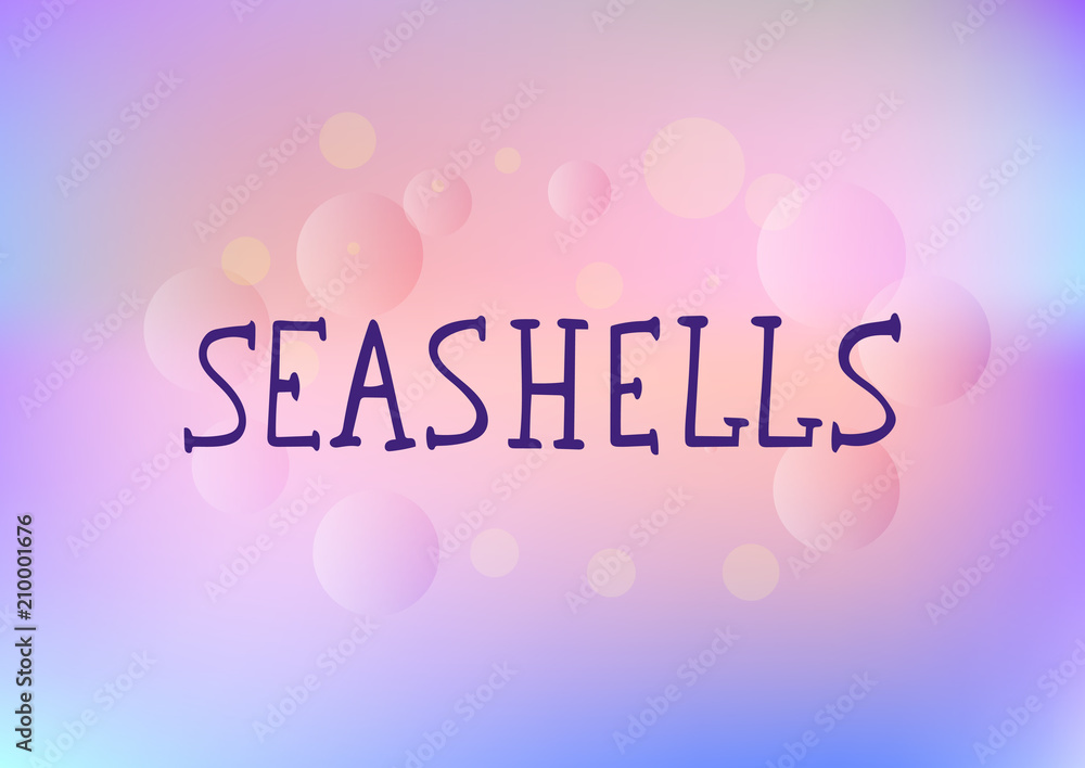 Lettering phrase on the seamless pattern of seashells