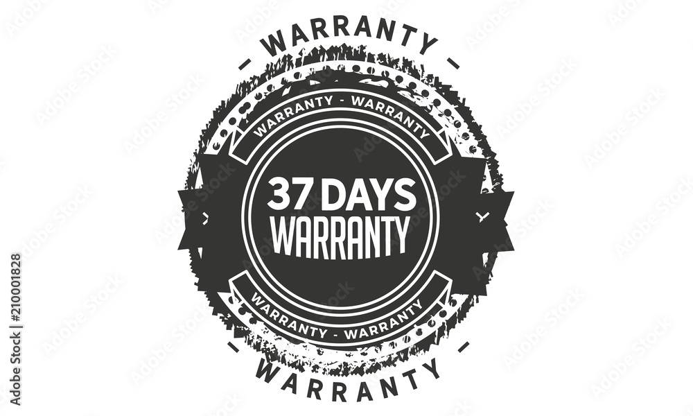 Fototapeta premium 37 days warranty icon vintage rubber stamp guarantee