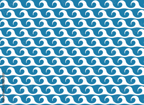 シームレスな和柄パターン　「波」