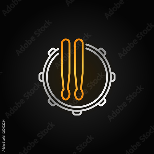 Snare Drum vector icon or symbol in thin line style