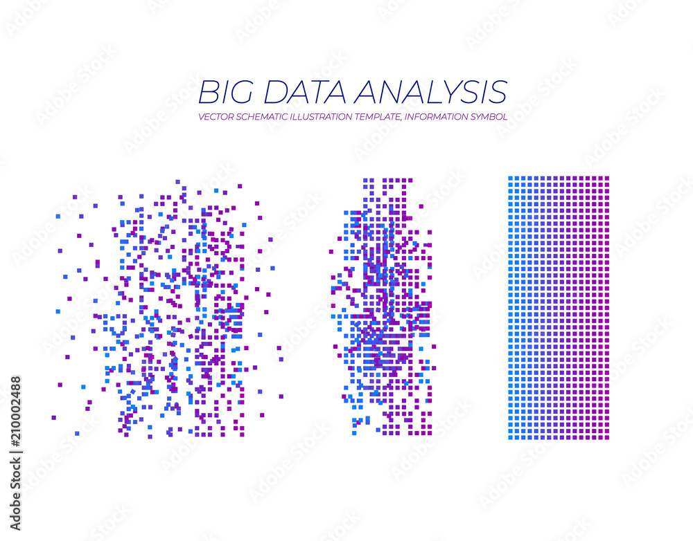 Vector Big data Analysis: Analytics for Smart Business Plan, Minimalistic Design Infographics.