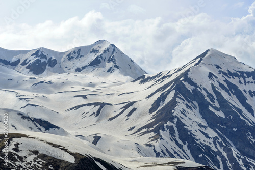View of the mountains of the Greater Caucasus  Georgia. This is the main chain of the Caucasus mountains.