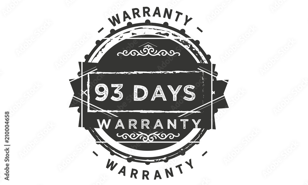 93 days warranty icon vintage rubber stamp guarantee