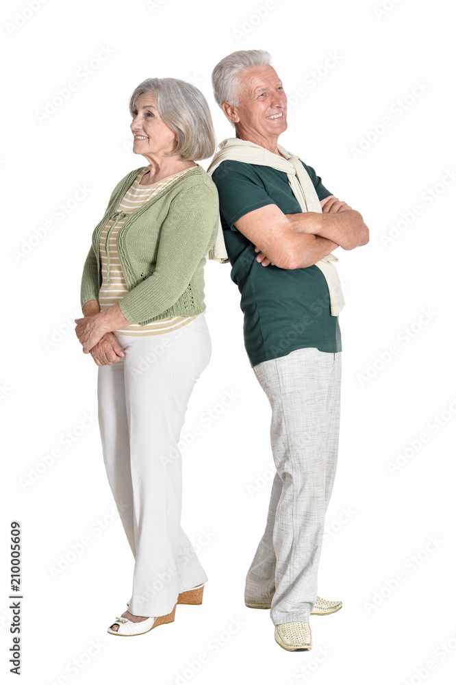 Portrait of beautiful senior couple posing isolated Portrait of beautiful senior couple posing isolated