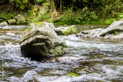 夏の清流と岩