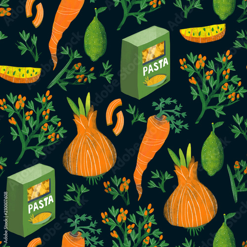 Vegetable pattern, orange pattern (ID: 210007608)