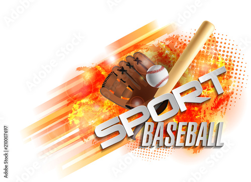 baseball poster with a baseball. Baseball games advertising. Announcement of a sporting event.