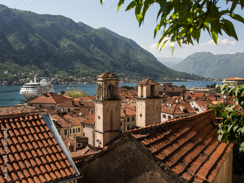 Kotor panorama from the fortress on the top of the hill
