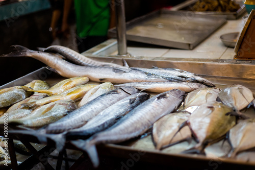 Thai raw fishes on market