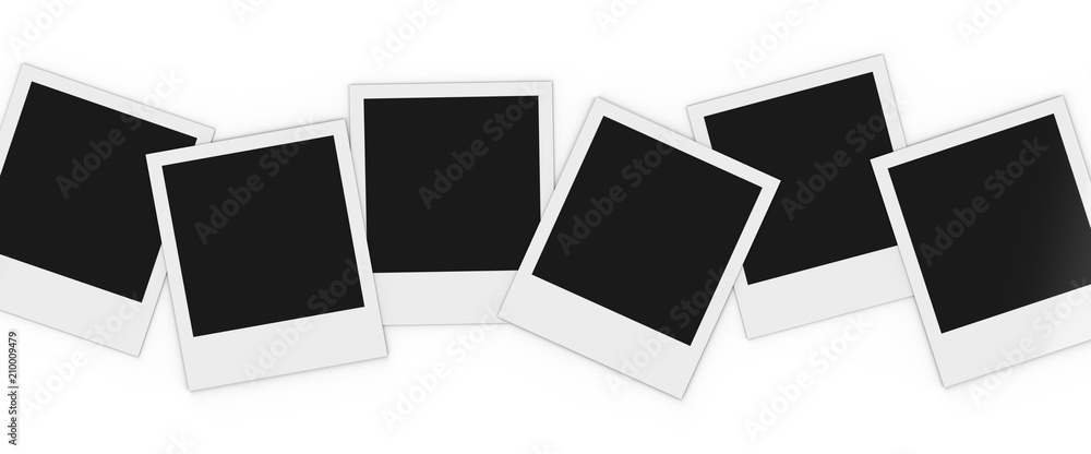 Photo frame placed on white background, template photo design., 3d illustration Photo frame placed on white background, template photo design., 3d illustration