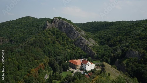 Timelapse of clouds passing over St John under a rock, Beroun, Czech Republic