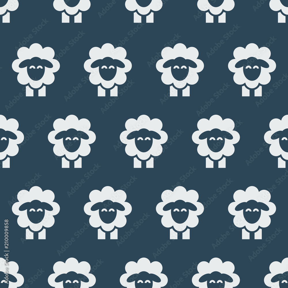 Naklejka premium Pattern with white sheep