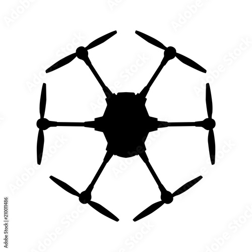 Different quadcopter icons . Icons of flying drones . Top view