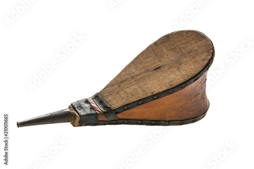 Murais de parede Old pair of bellows isolated on white background