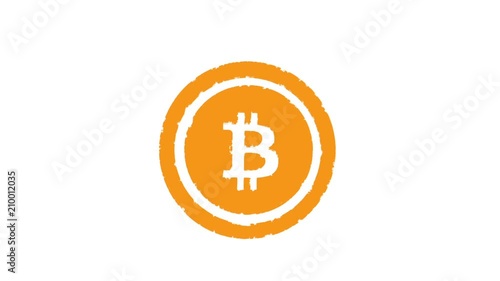 Stamp BITCOIN. Alpha channell.

Hand of a business man, stamping a Bitcoin sign  with impact.
With luma matte you can choose whatever background you like. photo
