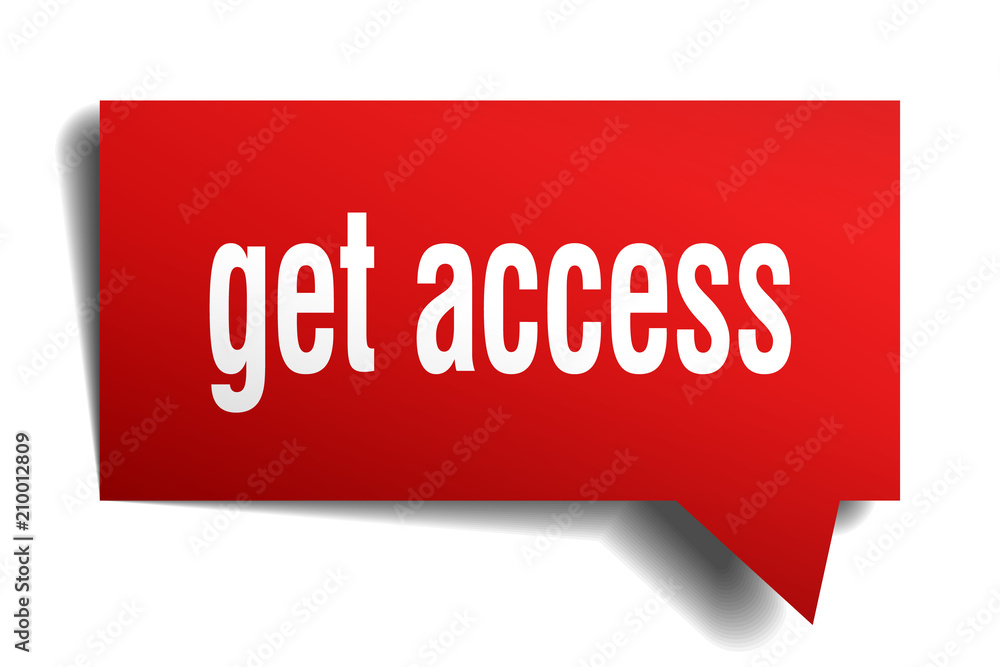 get access red 3d speech bubble