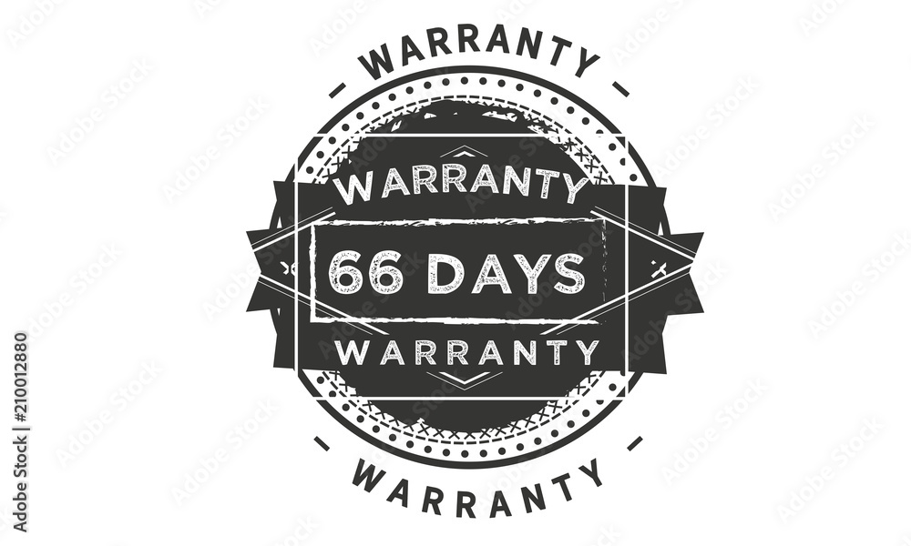 66 days warranty icon vintage rubber stamp guarantee