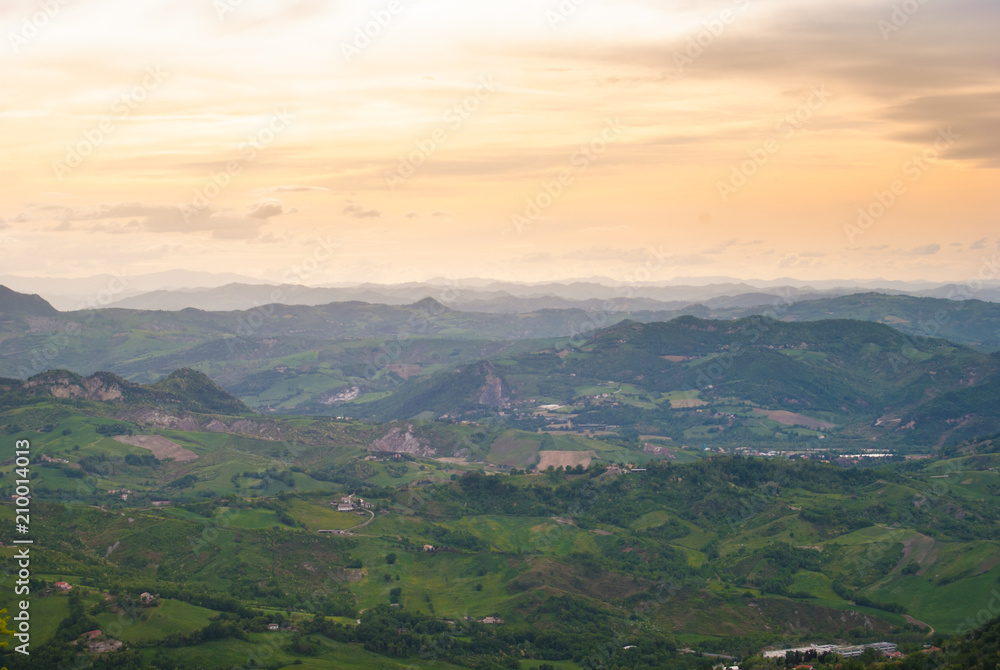 Hilly landscape from the topo of San Marino