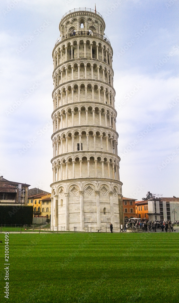 Leaning tower of the twelfth fourteenth century in Tuscany