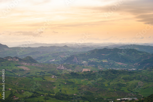 Hilly landscape from the topo of San Marino