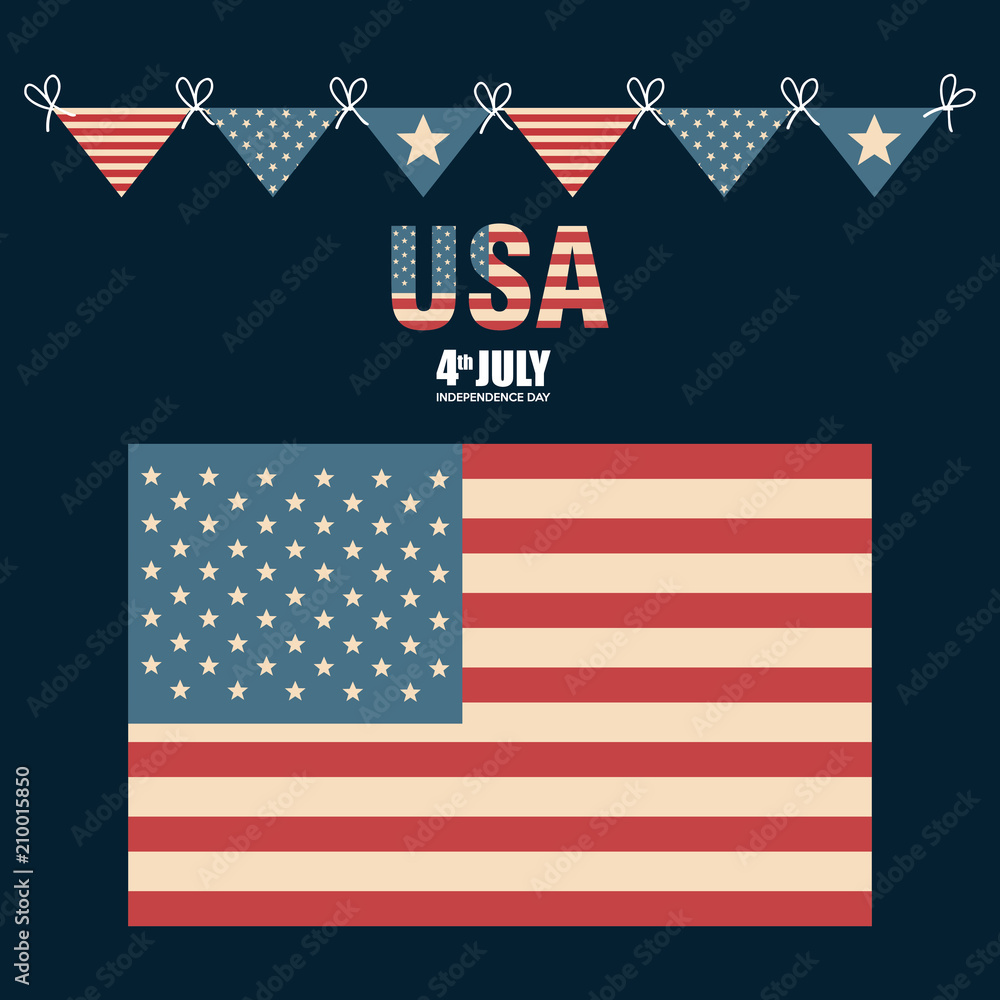 Obraz premium USA independence day with flag vector illustration design