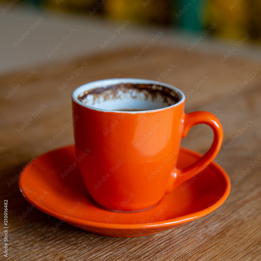 Obraz premium cup of coffee is on the table.
