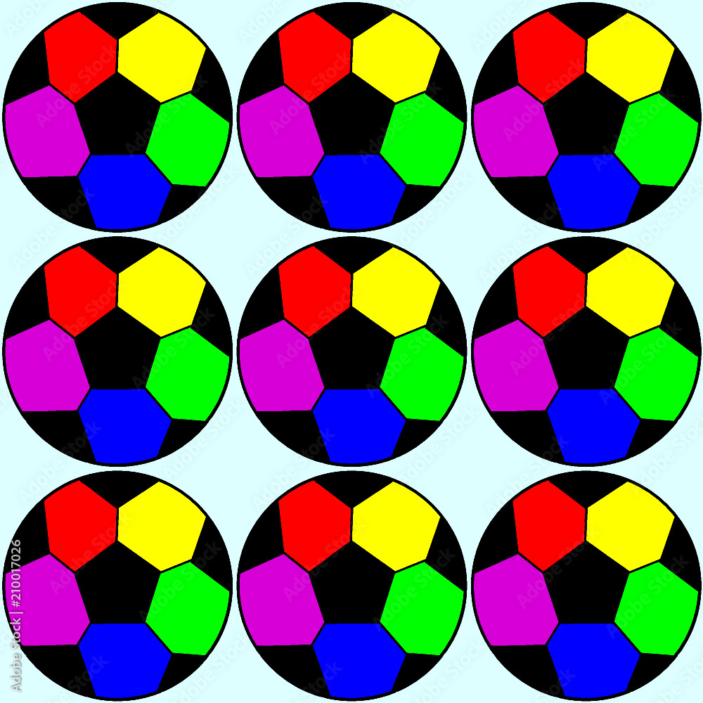 Seamless background with a soccer balls in a rainbow colors Seamless background with a soccer balls in a rainbow colors