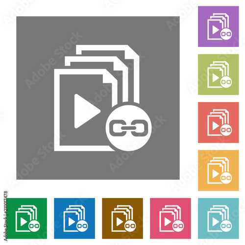 Link playlist square flat icons