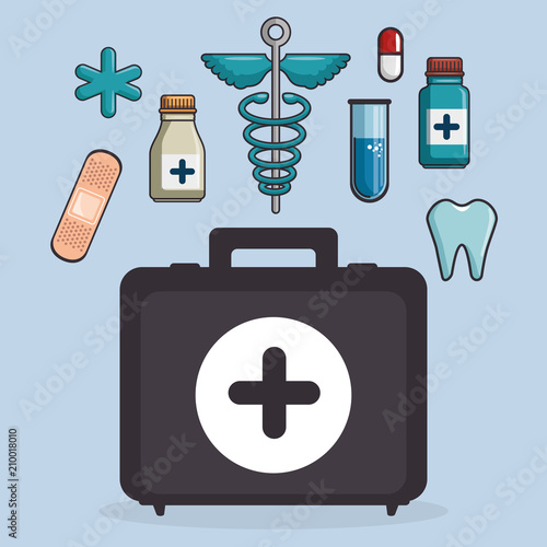 medical healthcare set icons vector illustration design