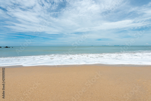 Soft waves on the sand beach