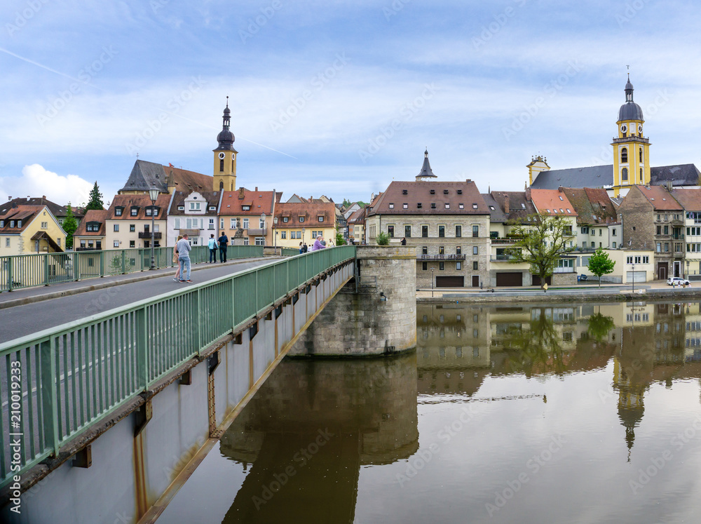 Kitzingen Stadtpanorama panorama alte Mainbrücke