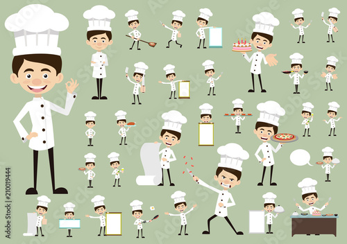 Chef Vector Illustration Design -  Huge set ofvarious poses