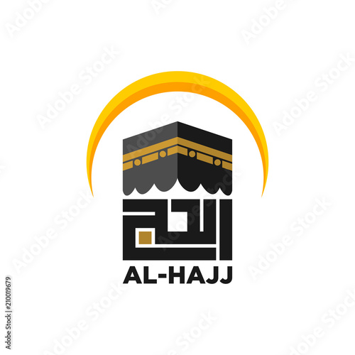 kaaba icon for hajj mabrour. vector template ready for use photo