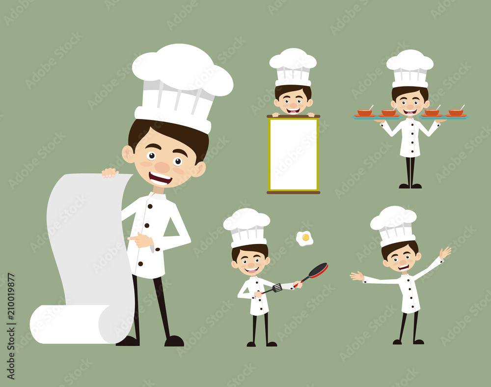 Chef Vector Illustration Design -  various poses