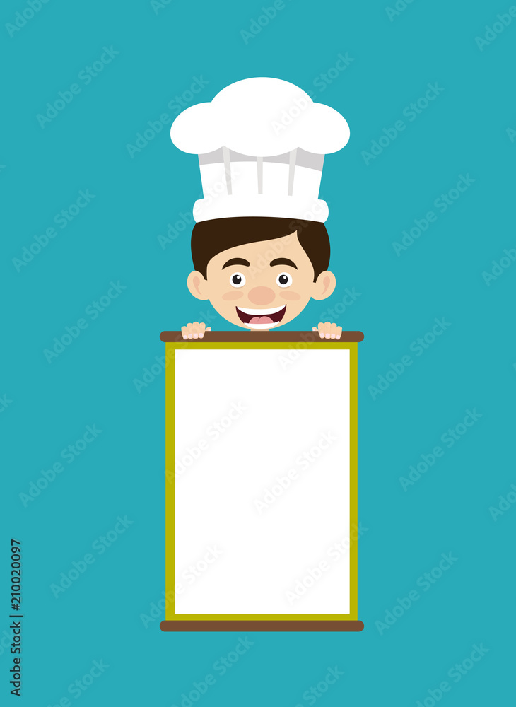 Chef Vector Illustration Design - blank banner Chef Vector Illustration Design - blank banner